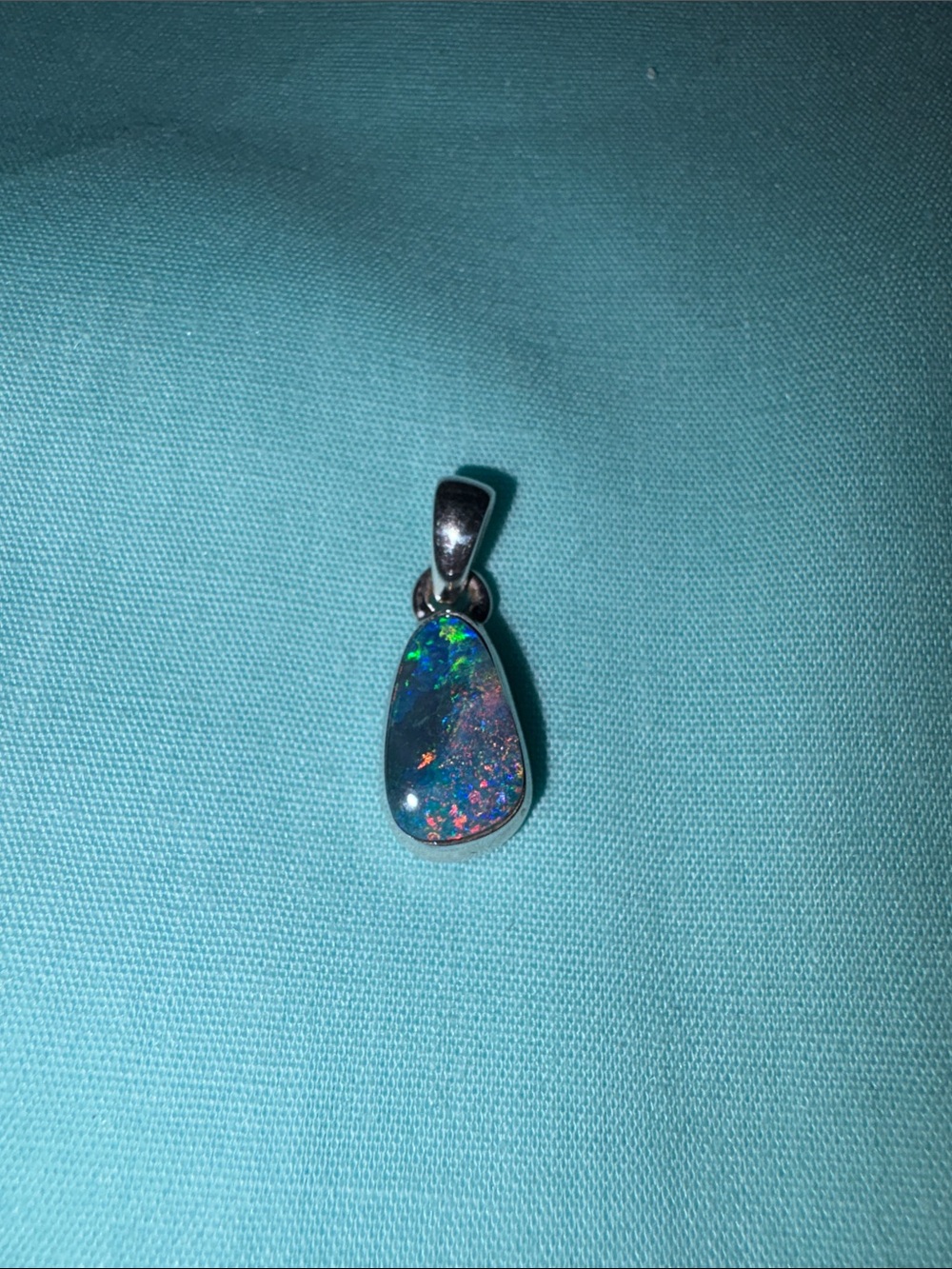 Treated Australian Opal 925 Sterling Silver Pendant - Picture 5 of 7